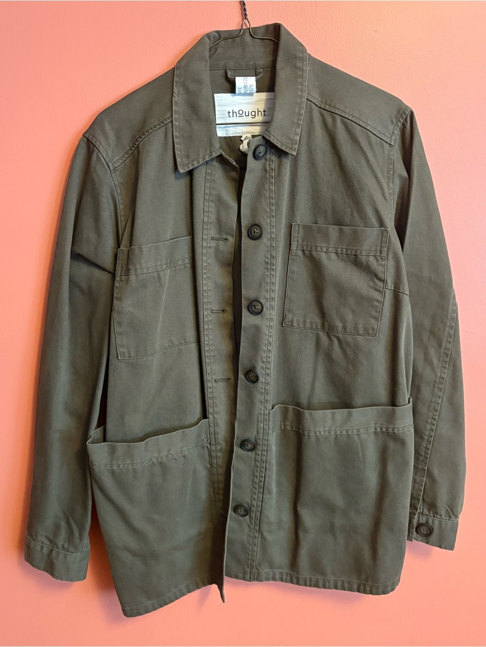 Thought Clothing UK Olive Green Shacket EUC